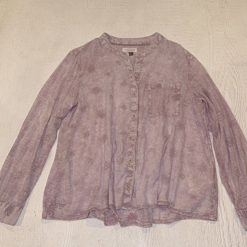 Anthropologie Lavender Button-Down Shirt - Picture 3 of 11